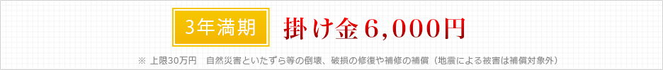 3年満期　掛け金6000円