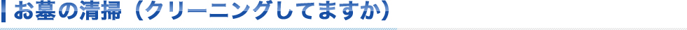 お墓の清掃,（クリーニング）してますか